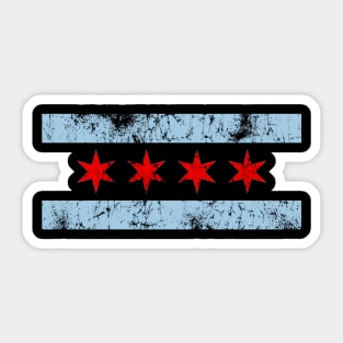 Chicago Flag Distressed Chi Town Windy City Sticker